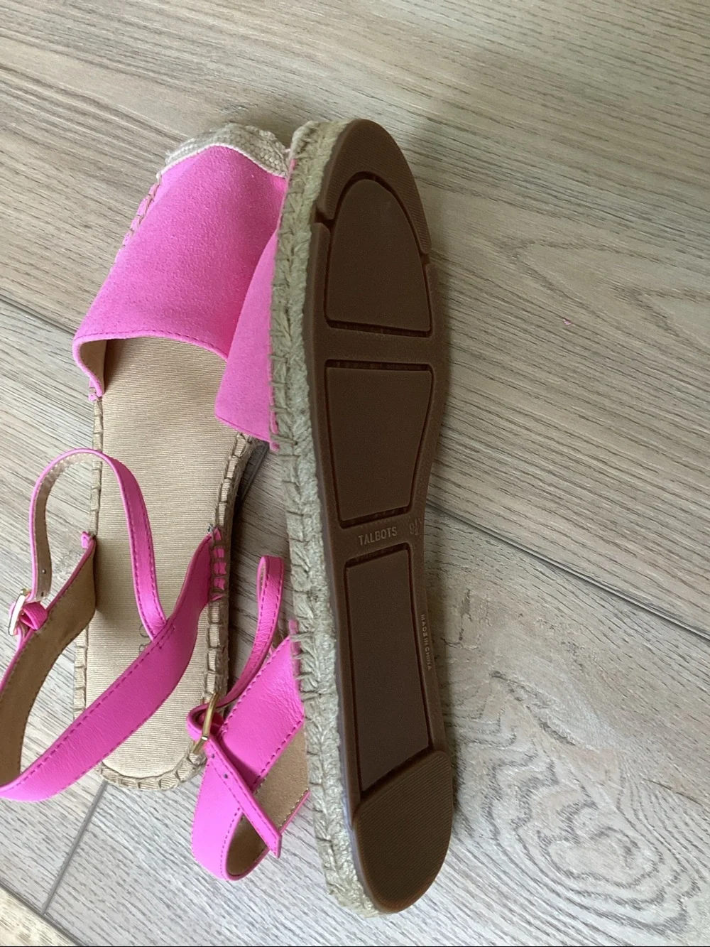 NIB Talbots Izzy D’Orsay Suede Espadrille Sandals Brilliant Pink Size 9.5